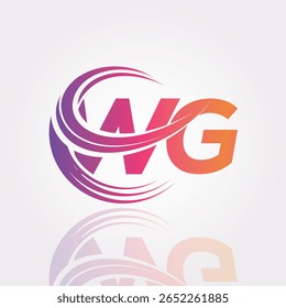 WG Creative Gradient Swirl Monogram Logo – Modern Abstract Letter mark Design for Professional Branding and Digital Identity