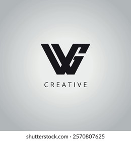 WG G W modern creative alphabet company logo design vector icon template.