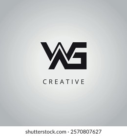 WG G W modern creative alphabet company logo design vector icon template.