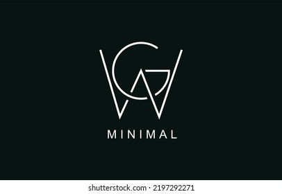 WG or GW Abstract initial monogram letter alphabet logo