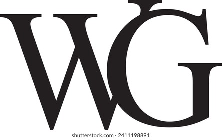 WG or GW letter modern vector logo design