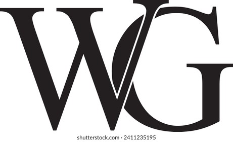 WG or GW letter modern vector logo design