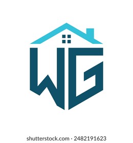 PLANTILLA de diseño de logotipo de WG House. Logotipo de la letra WG para el negocio inmobiliario, de la construcción o cualquier negocio relacionado con la casa