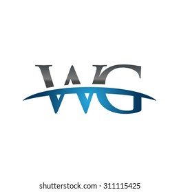WG initial company group blue swoosh logo