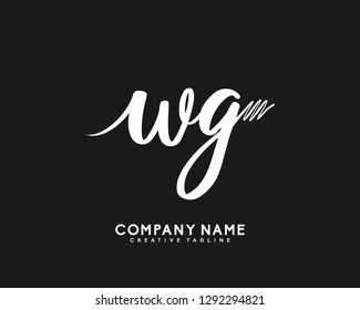 WG Initial Handwriting Logo Template Vector