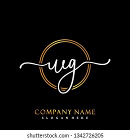 WG Initial Handwriting logo template vector