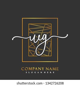 WG Initial Handwriting logo template vector