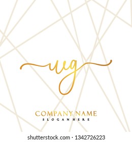 WG Initial Handwriting logo template vector