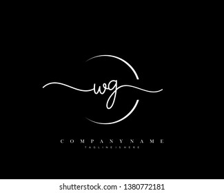 WG initial handwriting logo template vector