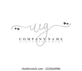 WG Initial handwriting logo vector