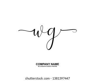 WG Initial handwriting logo vector