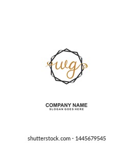 WG Initial handwriting logo vector