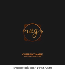 WG Initial handwriting logo vector