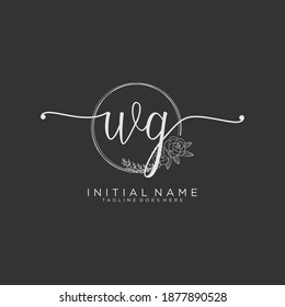 WG Initial handwriting logo vector