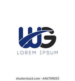 wg initial letter uppercase logo blue and black