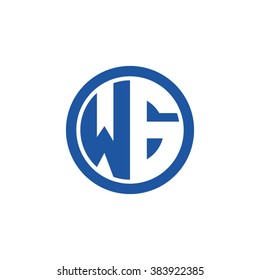 WG initial letters circle business logo blue