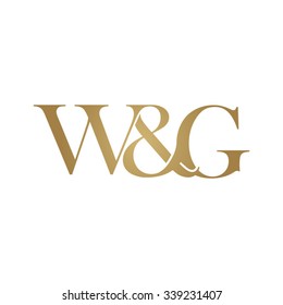 W&G Initial logo. Ampersand monogram golden logo