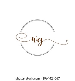 WG Initial Logo Handwriting template letter illustration