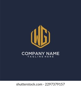 WG initial monogram building logo for real estate with creative polygon style design