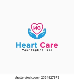 WG initials hand care icon business template logo vector