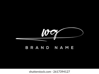 WG letter beauty handwriting vector logo. 