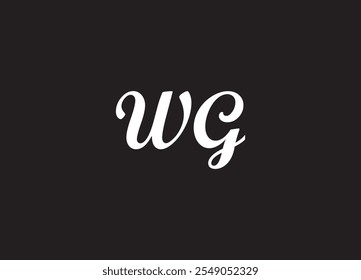 Logotipo de la letra de WG y diseño inicial del logotipo