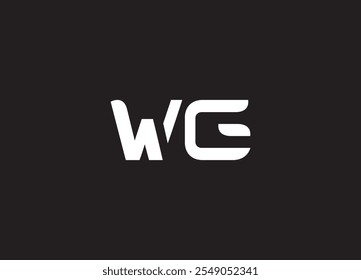 Logotipo da letra WG e design do logotipo inicial