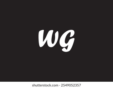 Logotipo da letra WG e design do logotipo inicial