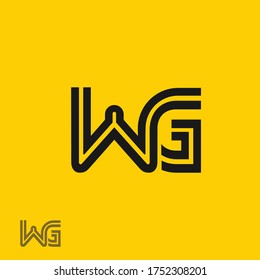 WG letter logo or W G initials design in vector format.