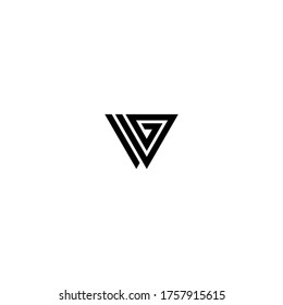 resumen del logotipo vectorial de letra wg