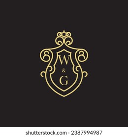 WG line vintage initial logo in high quality professional design that will print well across any print media