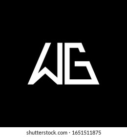 Monograma abstracto del logotipo WG aislado en fondo negro