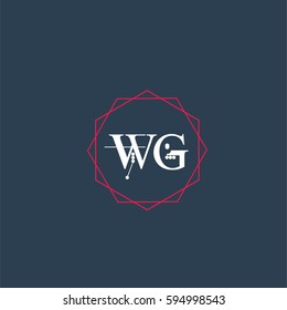 wg logo letter initial, Abstract Polygonal Background Logo, design for Corporate Business Identity,flat icon, Alphabet letter