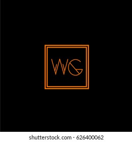 wg logo letter initial, Abstract Polygonal Background Logo, design for Corporate Business Identity,flat icon, Alphabet letter