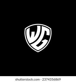 Estilo del emblema monograma del logotipo WG con ideas de plantilla de diseño de forma de escudo