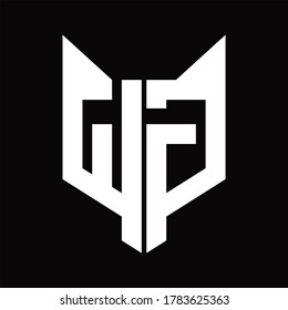 Monograma de logotipo WG con plantilla de diseño de forma de cabeza de zorro