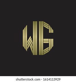 WG Logo monogram outline style linked isolated with gold colors