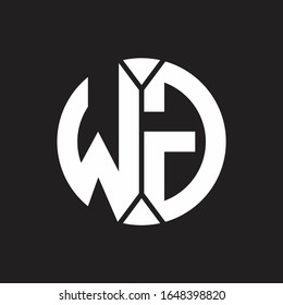 Monograma de logotipo WG con estilo de cinta circular
