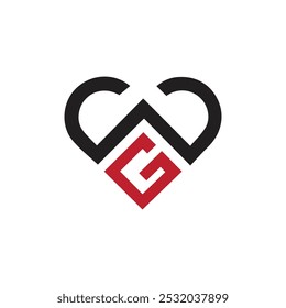 wg logo vector template, initial wg letter logo design vector template, wg letter, wg icon, gw logo for any business.