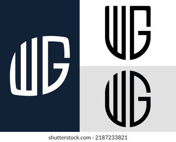 WG moderno diseño de logotipo de letra inicial conjunto vectorial. Será adecuado para qué empresa o nombre de marca inician esas iniciales.