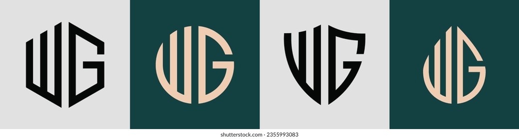 WG moderno diseño de logotipo de letra inicial conjunto vectorial. Será adecuado para qué empresa o nombre de marca inician esas iniciales.