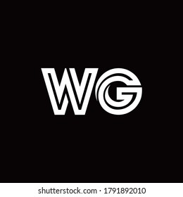WG monogram logo with abstract line design template