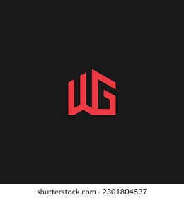 Logo de monograma WG en forma de casa