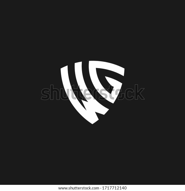 Wg Monogram Logo Shield Shape Design Stock Vector (Royalty Free ...