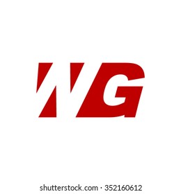 WG negative space letter logo red