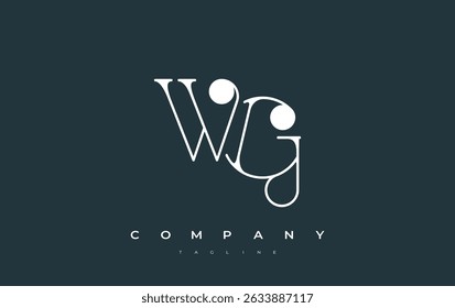 WG Typography Logo Design. Stylish monogram design depiction featuring the letters W and G combined in an artistic signature style, delivering a unique and creative visual representation.