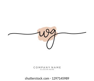 WG W G Initial handwriting logo template