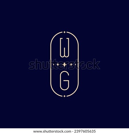 WG wedding lie monogram with high quality professional design that will print well across any print media