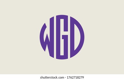WGD Circle Emblem Abstract Monogram Letter Mark Vector Logo Template