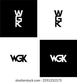 wgk lettering initial monogram logo design set